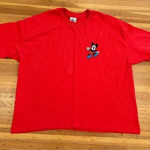 Mickey & Co Vintage red Mickey Mouse embroidered short sleeve tee shirt